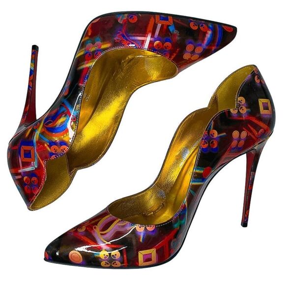 Christian Louboutin Hot Chick 100 Discolaser High Heel Patent Pump EU 37 US 7 - Picture 8 of 12